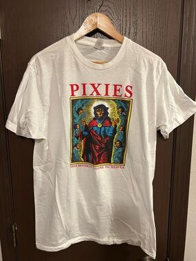 Pixies White Graphic Band T‑Shirt - 'This Monkey's Gone to Heaven' L